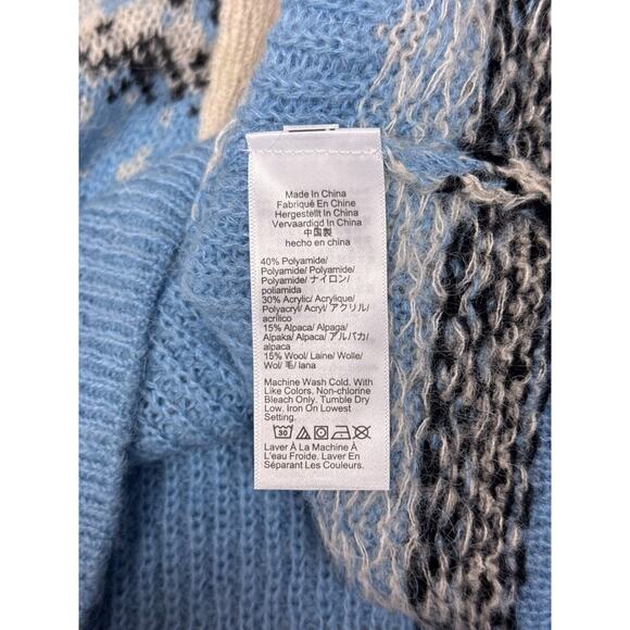 New J Crew Sweater XXS Womens Fair Isle Half Zip Blue Buttercream - Picture 8 of 9